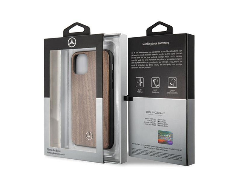 Mercedes Wood Line Walnut Case for iPhone 11 Pro Max - Brown