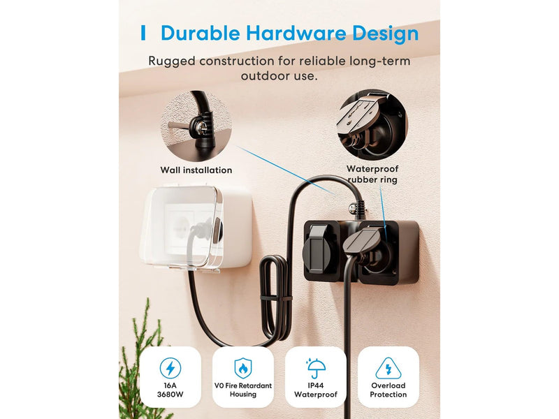 Meross MOP320 - Smart Wi-Fi Indoor/Outdoor Plug