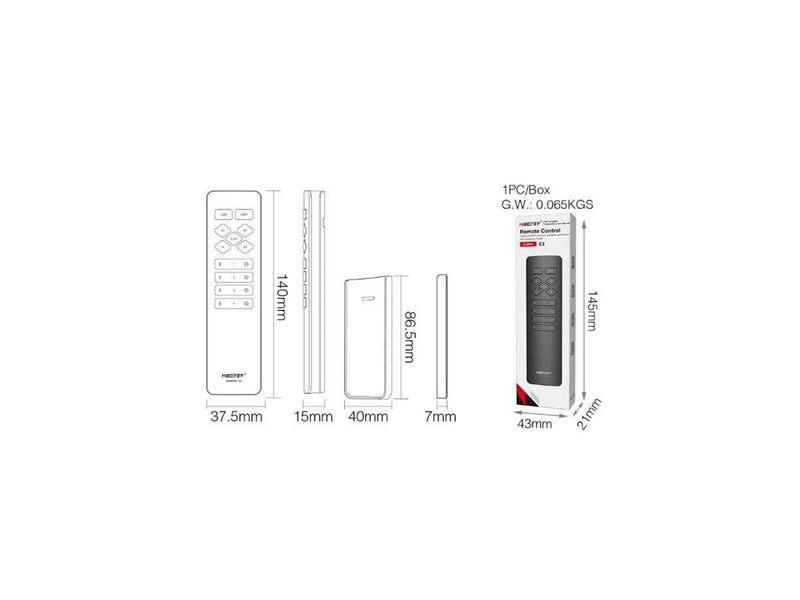 Miboxer Fjernbetjening - 4 Zoner - 2.4GHz RF (C2)