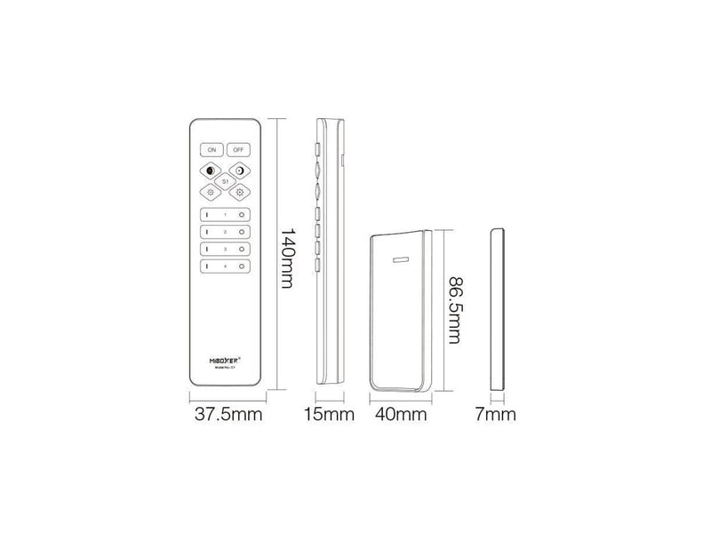 Miboxer Fjernbetjening - CCT - 4 Zoner - 2.4GHz RF