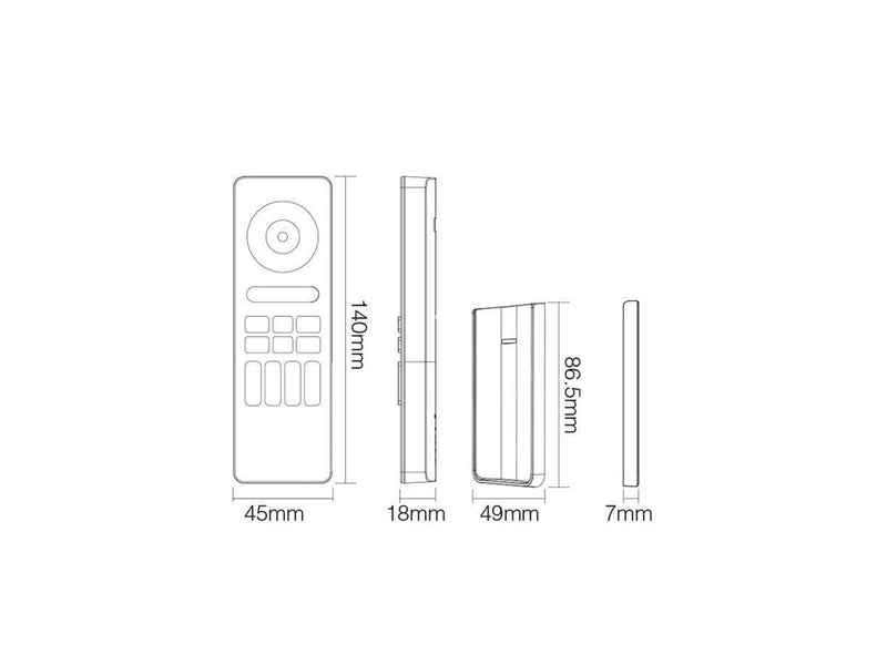 Miboxer Fjernbetjening - Hvid - RGB-CCT - 4 Zoner - 2.4GHz RF
