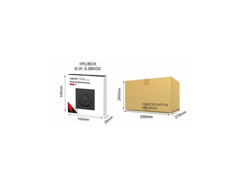 Miboxer Fjernbetjening - Roterende Hjul - Hvid - CCT - 2.4GHz RF