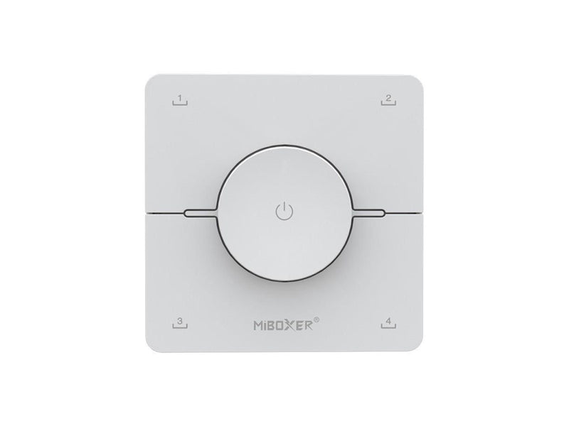 Miboxer Fjernbetjening - Roterende Hjul - Hvid - CCT - 4 Scener - 2.4GHz RF