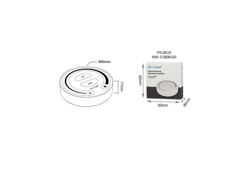 Miboxer Fjernbetjening - Sort - 2.4GHz RF