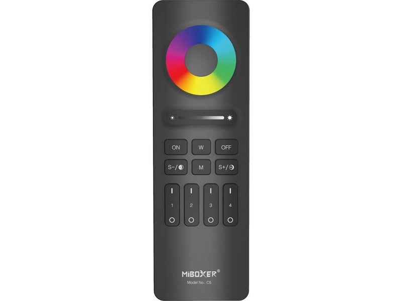 Miboxer Fjernbetjening - Sort - RGB-CCT - 4 Zoner - 2.4GHz RF