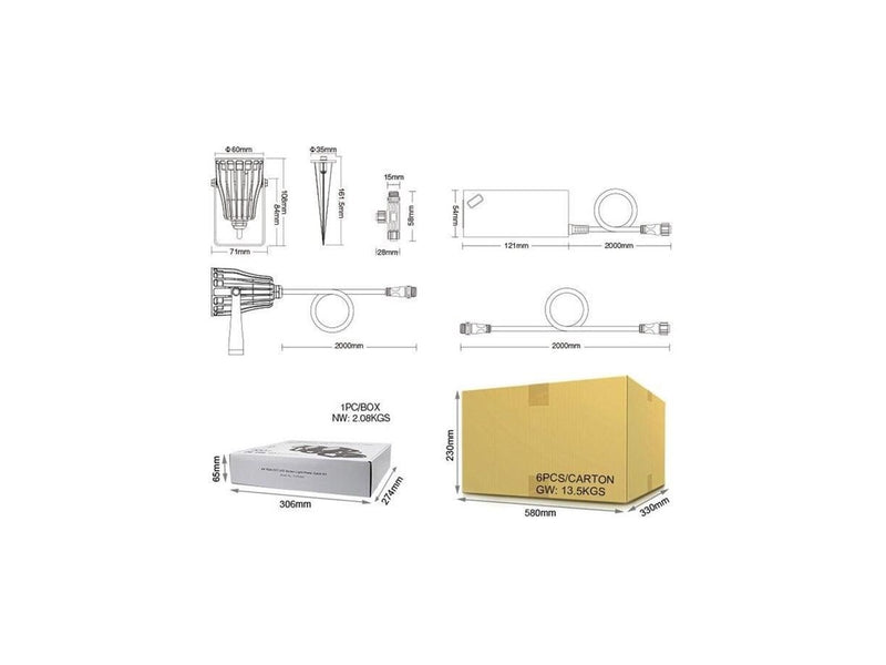 Miboxer Have Lampe - 6W - RGB-CCT - Sæt 3 stk - WiFi - 2.4GHz RF