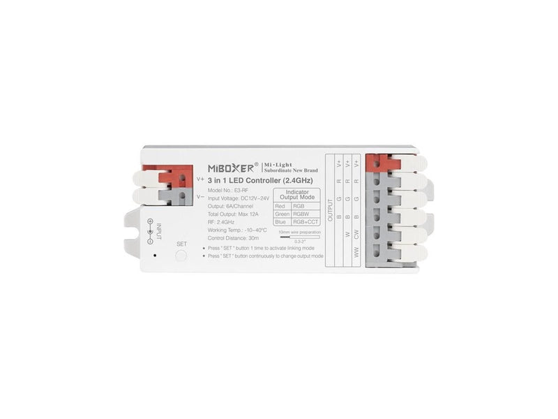 Miboxer LED Controller - 3-in-1 - RGB-CCT - DC12/24V - 2.4GHz RF - 12A