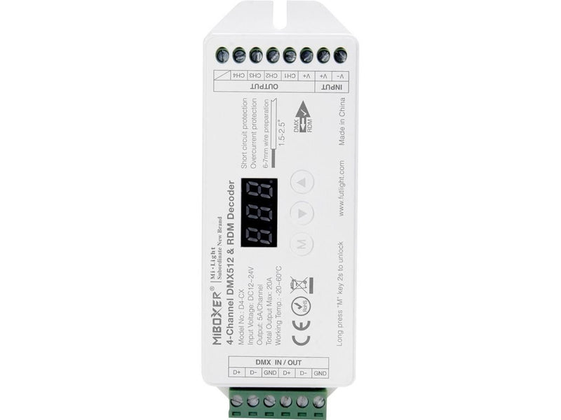Miboxer LED Controller - DC12/24V - DMX512 (D4-CX)