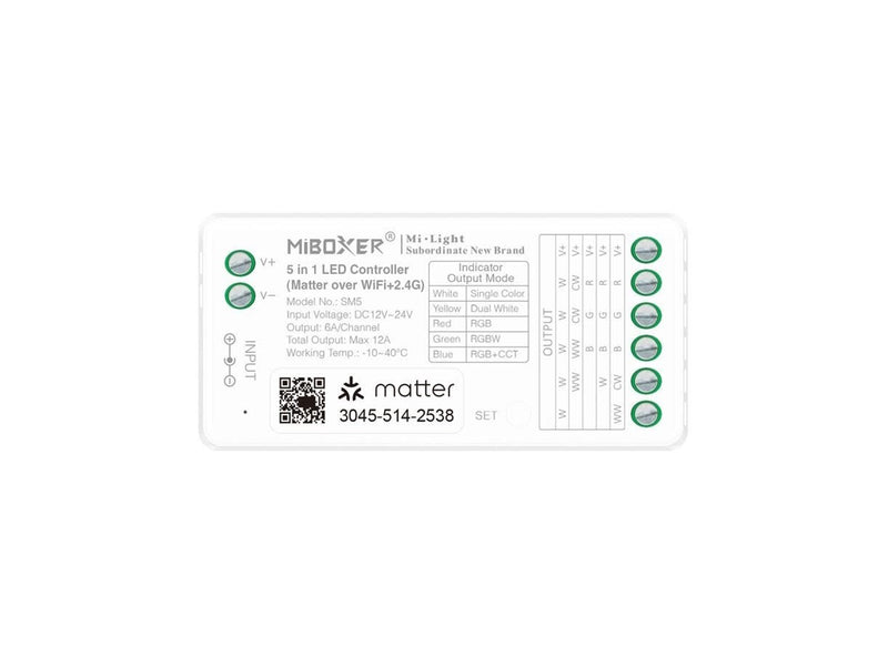 Miboxer LED Controller - RGB-CCT - WiFi 2.4GHz RF - 12V