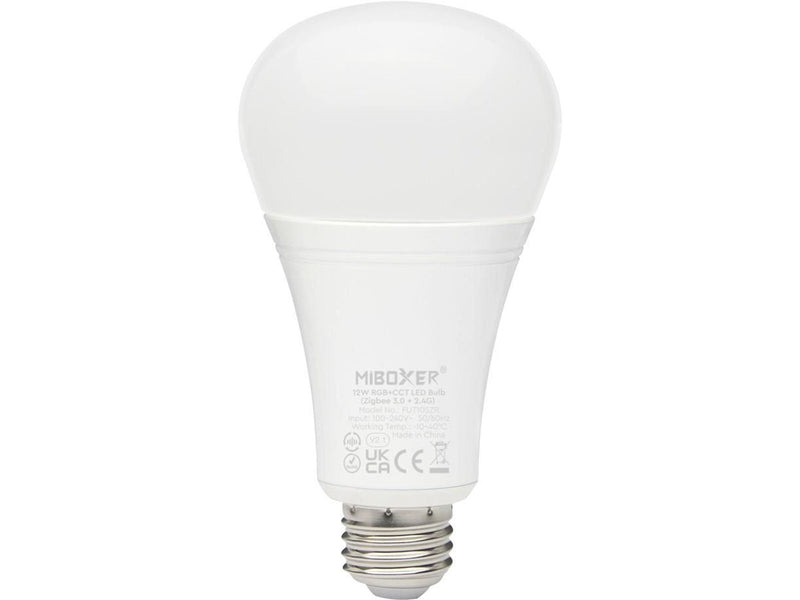 Miboxer LED Pære E27 - 12W - RGB-CCT - 1100lm - Zigbee 3.0