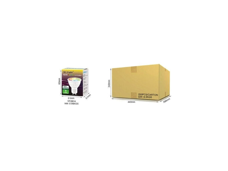 Miboxer LED Pære GU10 - 4W - RGB-CCT - 320lm - Zigbee 3.0