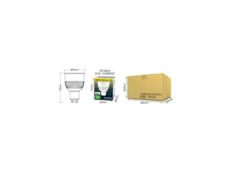 Miboxer LED Pære GU10 - 6W - CCT - 580lm - 2.4GHz RF