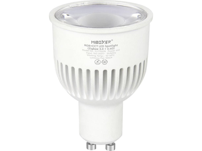 Miboxer LED Pære GU10 - 6W - RGB-CCT - 550lm - Zigbee 3.0