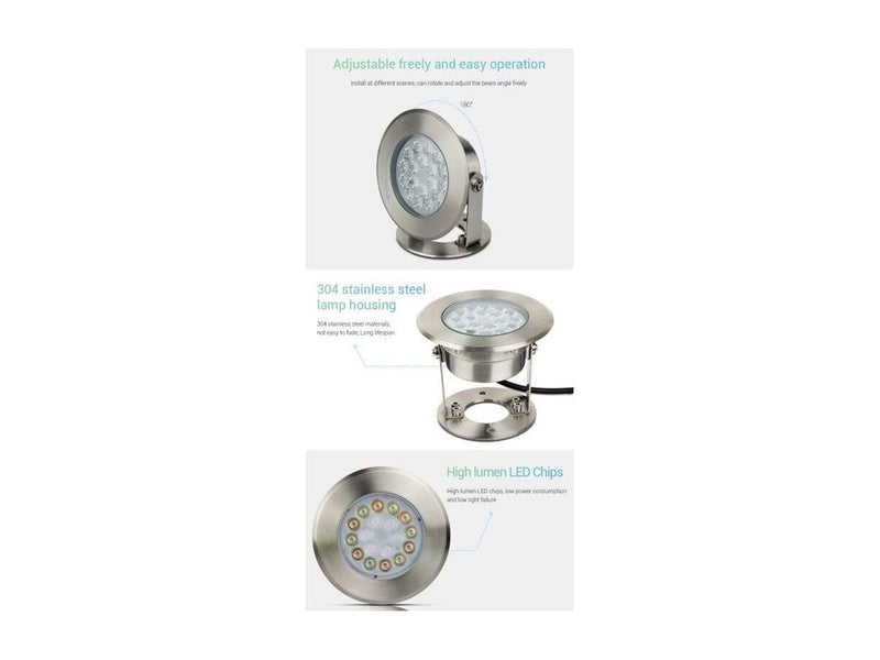 Miboxer Pool Lampe - 9W - RGB-CCT - LoRa 433MHz - IP68