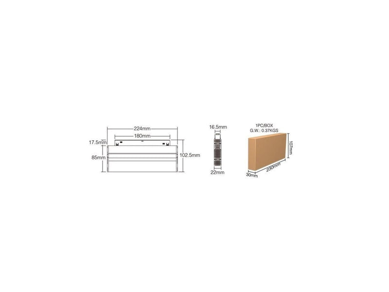 Miboxer Track Gitter Sammenklappelig - 48V - 20W - 24° - Zigbee 3.0 (MG2-10F-ZL V2)