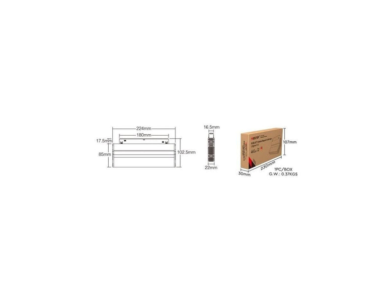 Miboxer Track Gitter Sammenklappelig - 48V - 6W - RGB-CCT - 24° - Zigbee 3.0