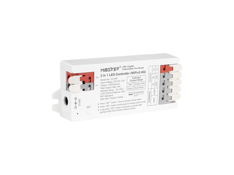Miboxer WiFi Controller - 2-in-1 - CCT - DC12/24V - WiFi - 2.4GHz RF - 12A