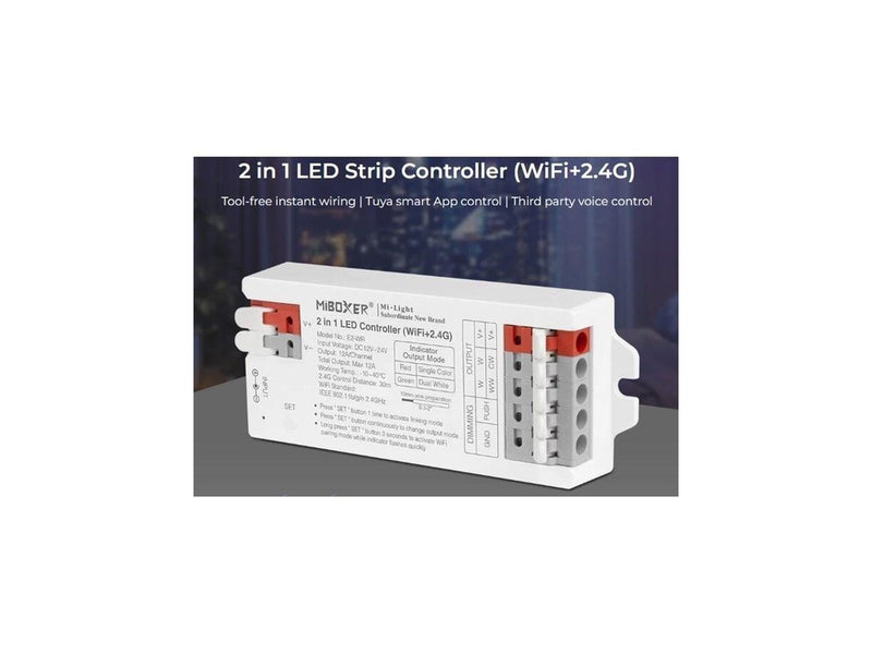 Miboxer WiFi Controller - 2-in-1 - CCT - DC12/24V - WiFi - 2.4GHz RF - 12A