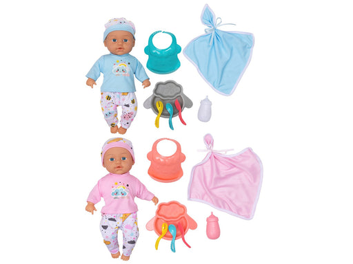 Micki Baby dukker Max & Mia 33 cm m/16 dele