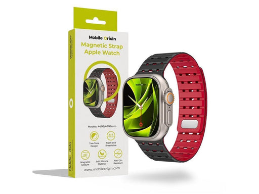 Mobile Origin Magnetic Strap - black/red - Apple Watch 49mm/46mm/45mm/44mm
