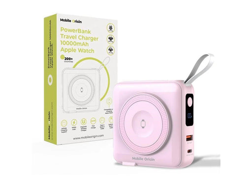Mobile Origin PowerBank & Travel Charger - Lightning/USB-C Cable - MagSafe/AW/iPhone Compatible - pink - 10000 mAh