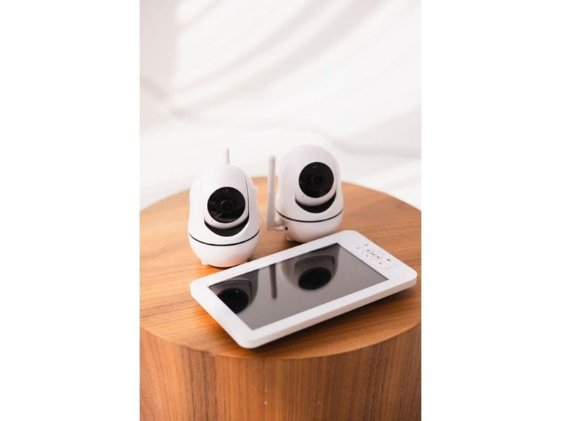 Momini DreamWatcher Baby Monitor with 7" HD Screen and 2 Cameras White