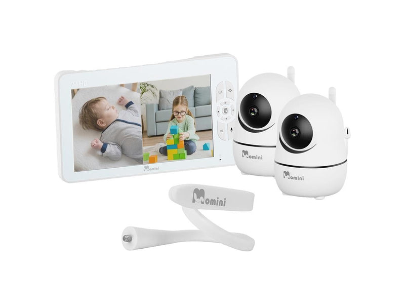Momini DreamWatcher Baby Monitor with 7" HD Screen and 2 Cameras White