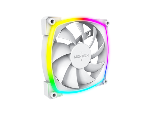 Montech AX120 PWM WH - Gehäuselüfter - 120mm - Weiß mit RGB LED - 27 dBA