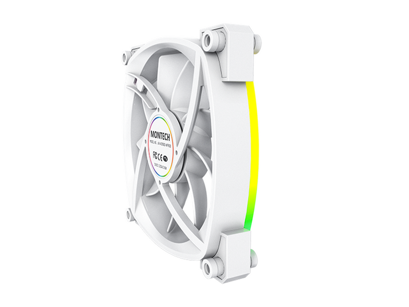 Montech AX120 PWM WH - Gehäuselüfter - 120mm - Weiß mit RGB LED - 27 dBA