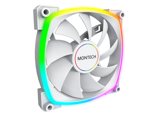 Montech AX140 PWM WH - Gehäuselüfter - 140mm - Weiß mit RGB LED - 28 dBA