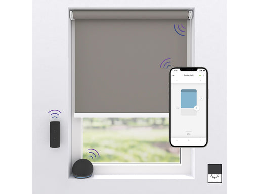 MotionBlinds Wireless Electric Black-Out Rollerblind 150x190cm - Grey