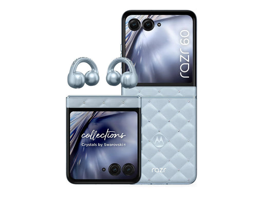 Motorola razr 60 256GB/8GB - PANTONE Ice Melt -  with moto buds loop with crystals by Swarovski