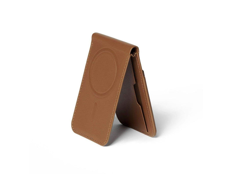 Mujjo Magsafe Wallet Stand in Luxurious Velore Leather - Tan