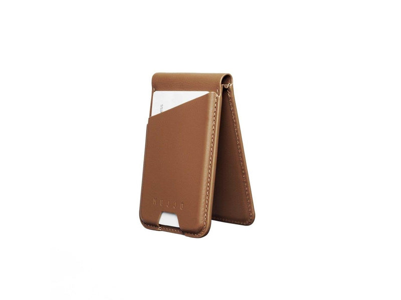 Mujjo Magsafe Wallet Stand in Luxurious Velore Leather - Tan