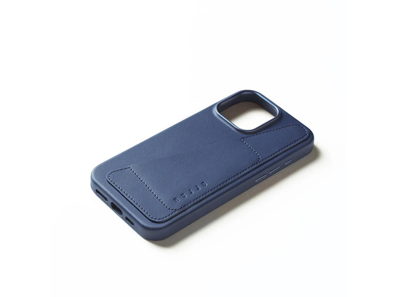 Mujjo Wallet Leather Case for iPhone 16 Pro Max - Blue