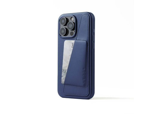 Mujjo Wallet Leather Case for iPhone 16 Pro Max - Blue