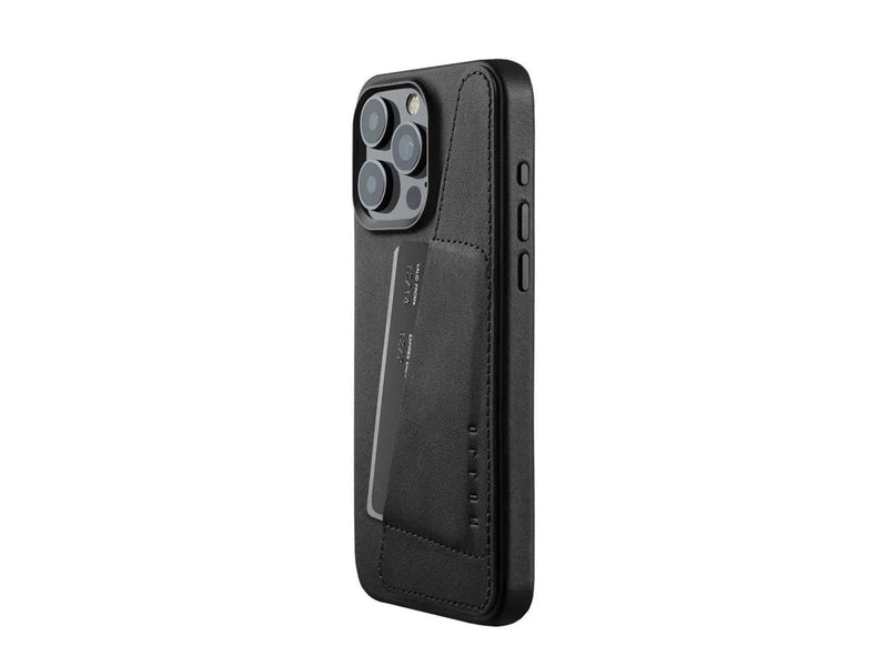 Mujjo iPhone 15 Pro Max Wallet Leather Case - Black
