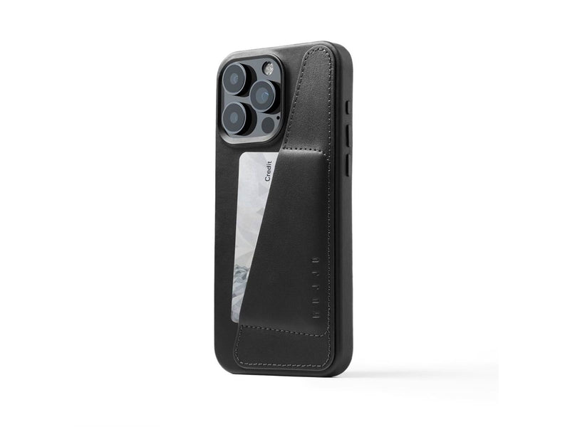 Mujjo iPhone 15 Pro Max Wallet Leather Case - Black