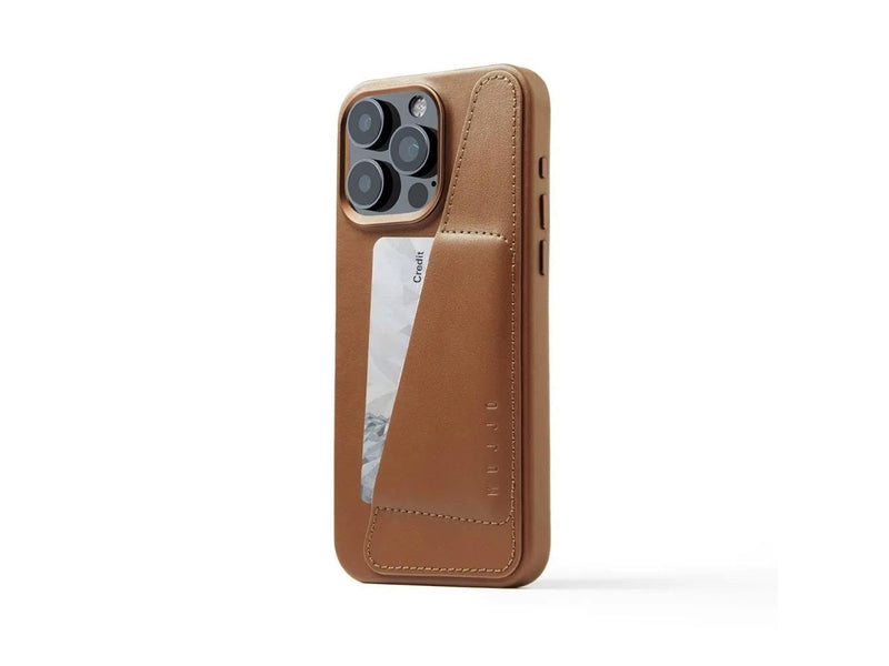 Mujjo iPhone 15 Pro Max Wallet Leather Case - Tan
