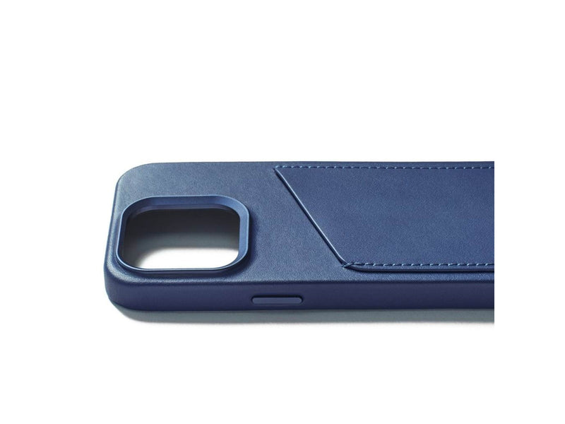 Mujjo iPhone 15 Pro Wallet Leather Case - Monaco Blue