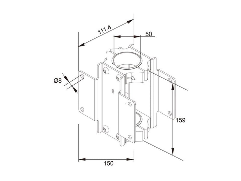 Multibrackets Dual Pole Clamp - Max 90 kg - recommended for