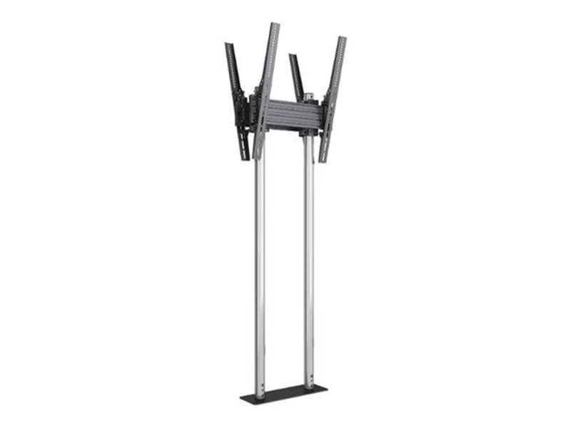 Multibrackets M Pro Series stand - dual side - for 2 LED displays - dual pole - chrome - Max 75 kg - recommended for 90"