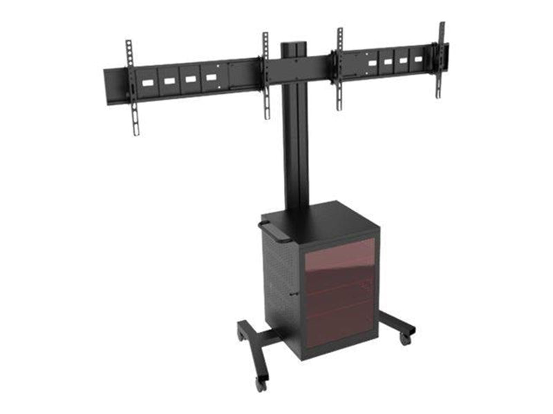 Multibrackets M Public Display Stand 180 Dual MediaBox4 Black - Max 80 kg - recommended for 55"