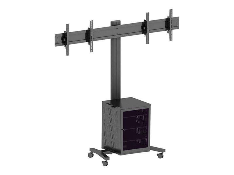 Multibrackets M Public Display Stand 180 Dual MediaBox4 Black - Max 80 kg - recommended for 55"