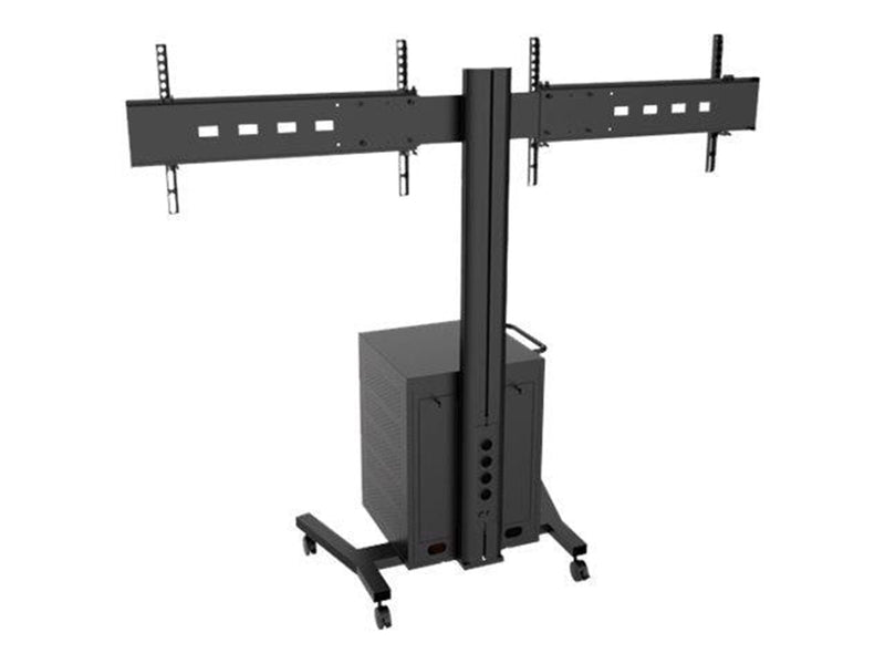 Multibrackets M Public Display Stand 180 Dual MediaBox4 Black - Max 80 kg - recommended for 55"