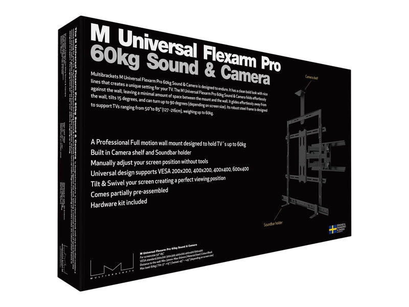 Multibrackets M Universal Flexarm Pro 60 kg Sound & Camera - Max 60 kg - recommended for 85"
