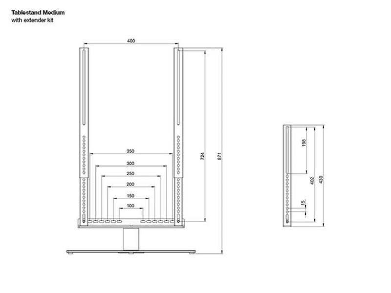 Multibrackets M VESA Extender Kit Turn & Motorized Tablestand - Max 30 kg - recommended for