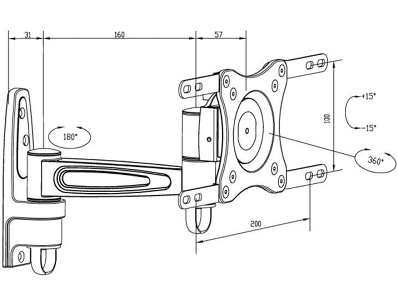 Multibrackets M VESA Flexarm 360 II Black