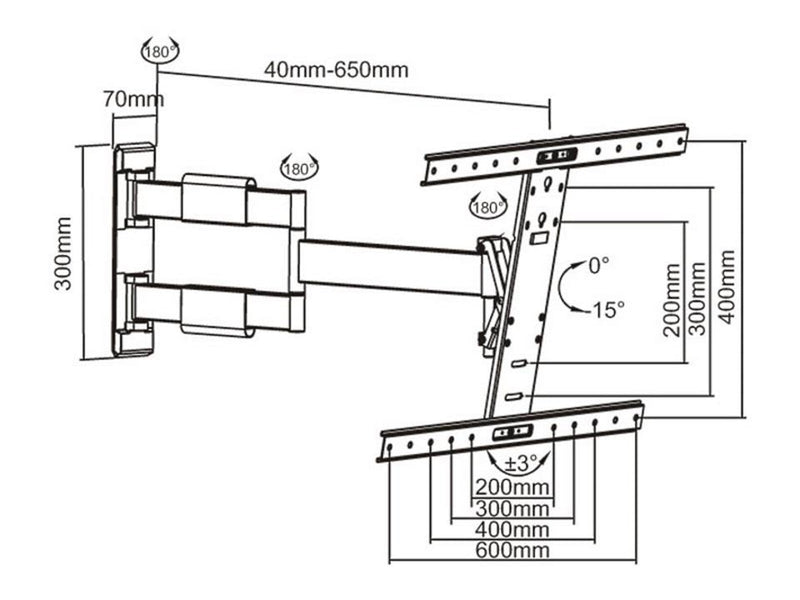 Multibrackets M VESA Flexarm neigen & Turn III - Max 30 kg - recommended for 55"