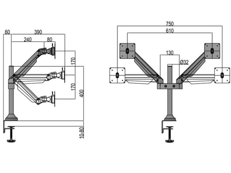 Multibrackets M VESA Gas Lift Arm in